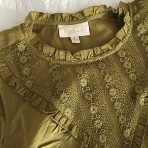 Modcloth Olive Green Lace Top